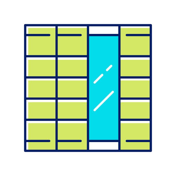 正司面板上的彩色图标。传统日式门、窗、房间隔断。东方家具。家庭室内设计。客厅、卧室装修。孤立的矢量图图片下载