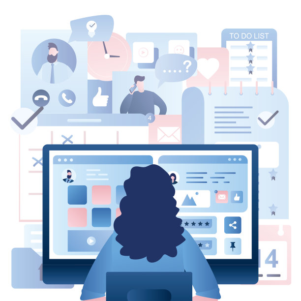 社交网络聊天和工作流程。办公日概念背景图片下载