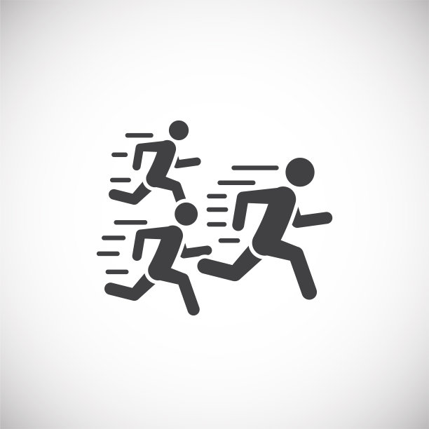 在图形和网页设计的背景上运行相关图标。创意插图概念符号的web或移动应用程序。图片下载