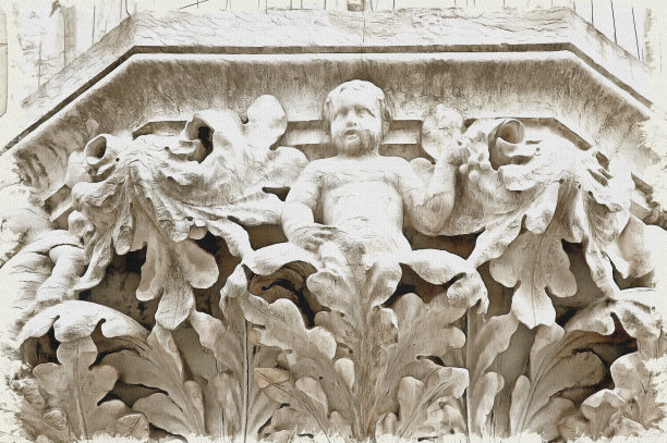 装饰是圣马可大教堂的一个结肠。模仿一幅画。油漆。呈现图片下载