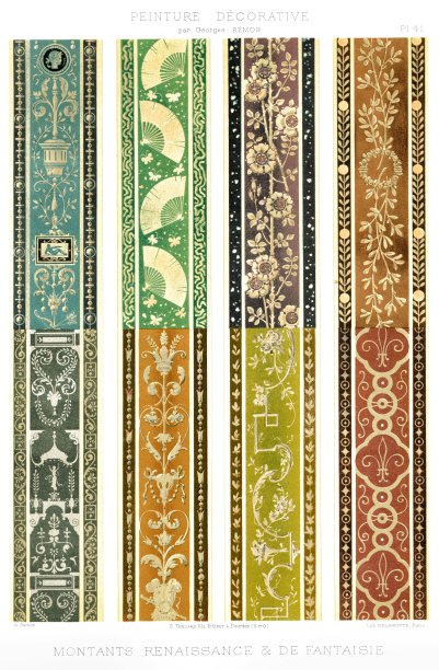 8种文艺复兴时期和幻想的直立物，由装饰绘画1895年图片下载