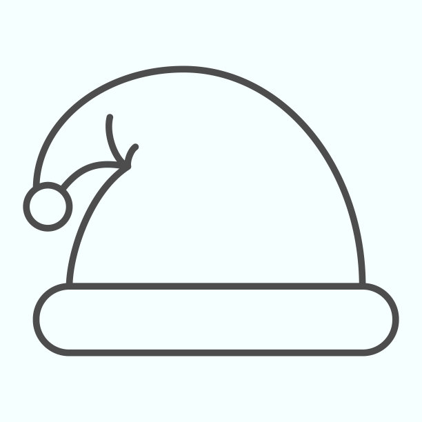 寒假帽子细线图标。圣诞毛皮派对帽。圣诞矢量设计概念，轮廓风格的象形图在白色的背景，用于web和应用程序。Eps 10。图片下载