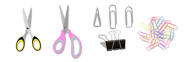 设置逼真的办公用品图片下载