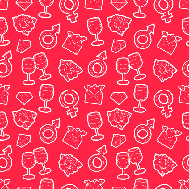 情人节的无缝贴纸素材图片