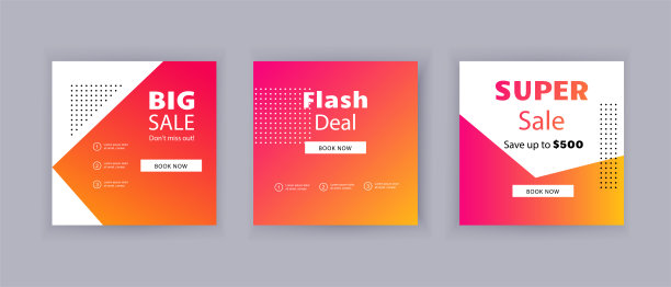 业务的横幅。社交媒体设计。模板向量。抽象三角形红橙色背景图片下载