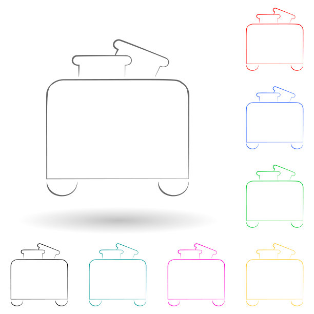 标志烤面包机多颜色风格图标。简单的字形，平面矢量的电子图标用户界面和用户体验，网站或移动应用程序图片下载