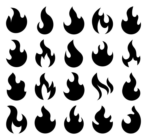 用于设计的火图标。概念火焰，火，图标，矢量插图在平面风格图片下载