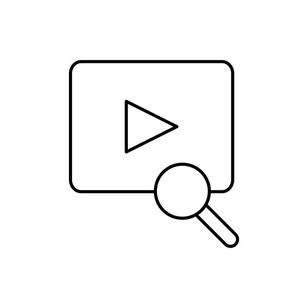 视频播放器、SEO、搜索图标，用于UI和UX的商业图标的简单线条轮廓矢量元素，网站或移动应用图片下载
