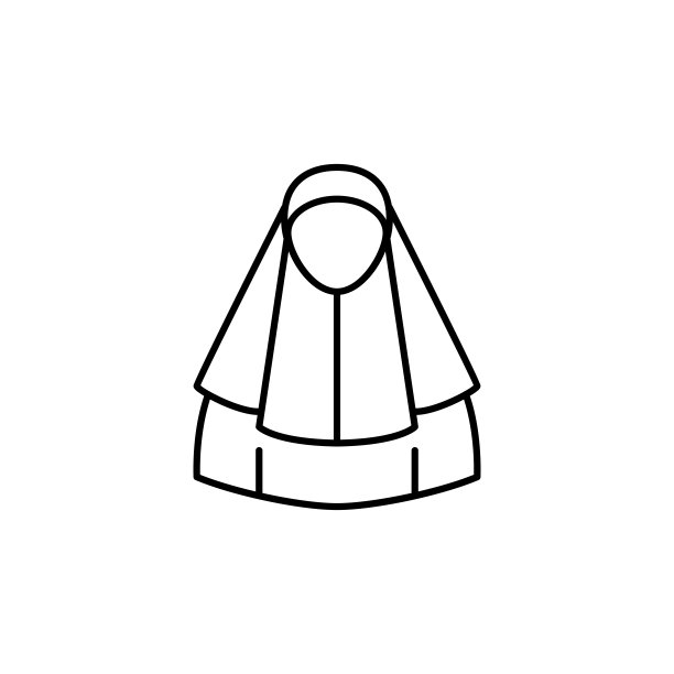 希贾布，面纱，女人，穆斯林偶像。简单的线条，轮廓矢量宗教图标的用户界面和用户体验，网站或移动应用程序图片下载