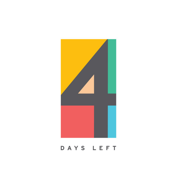4天留下彩色模板矢量插图。股票插图图片下载