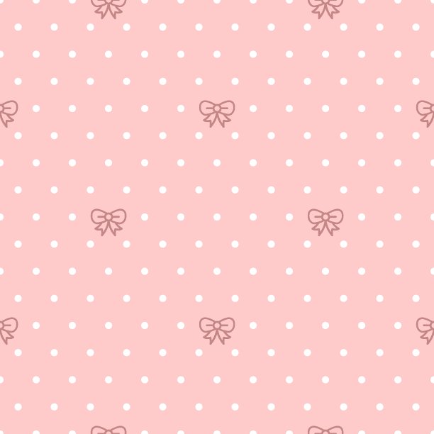 可爱的蝴蝶结和圆点无缝图案在粉红色的背景图片下载