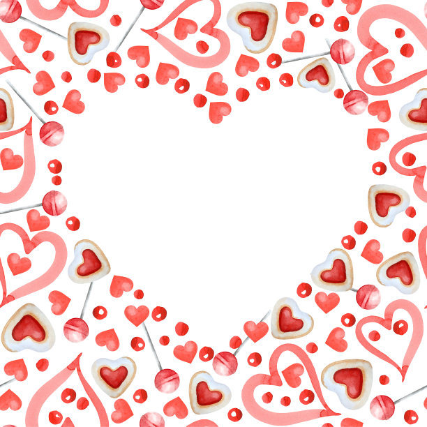 心形、棒棒糖、带果酱的饼干图片下载