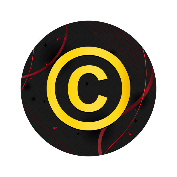 版权标志图标优雅黑色圆形按钮图片下载