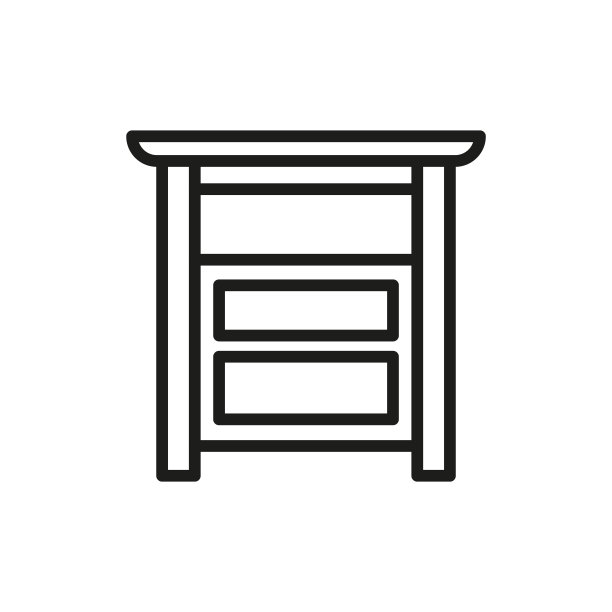 简单的橱柜线图标。素材图片