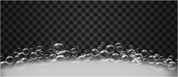 沐浴泡沫与洗发水泡沫，隔离。剪辑艺术插图图片下载