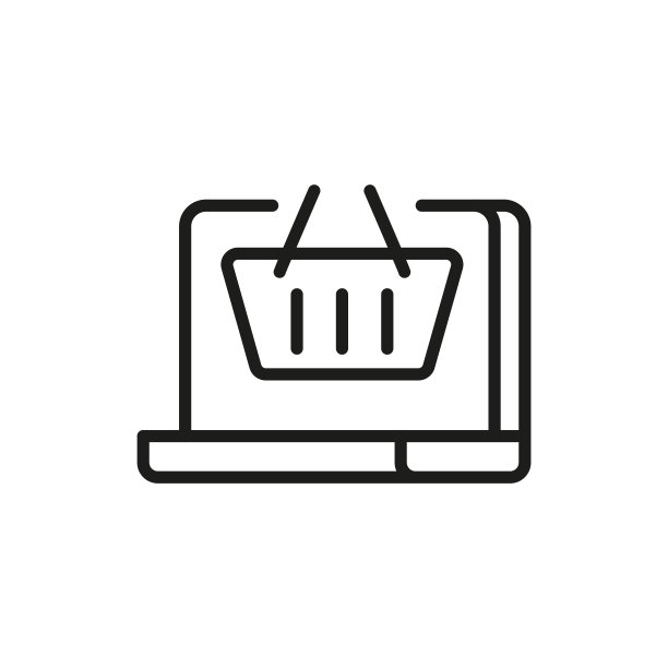 简约在线商店线条图标图片下载