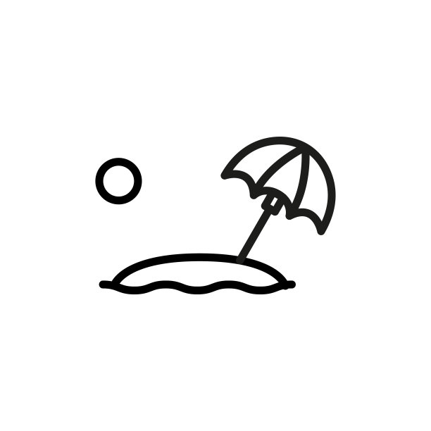 简单的海滩线图标。图片下载