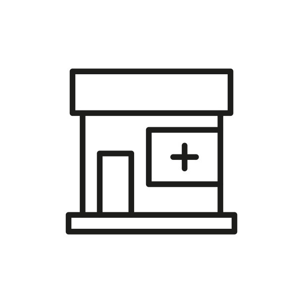 简单的医院线图标。图片下载