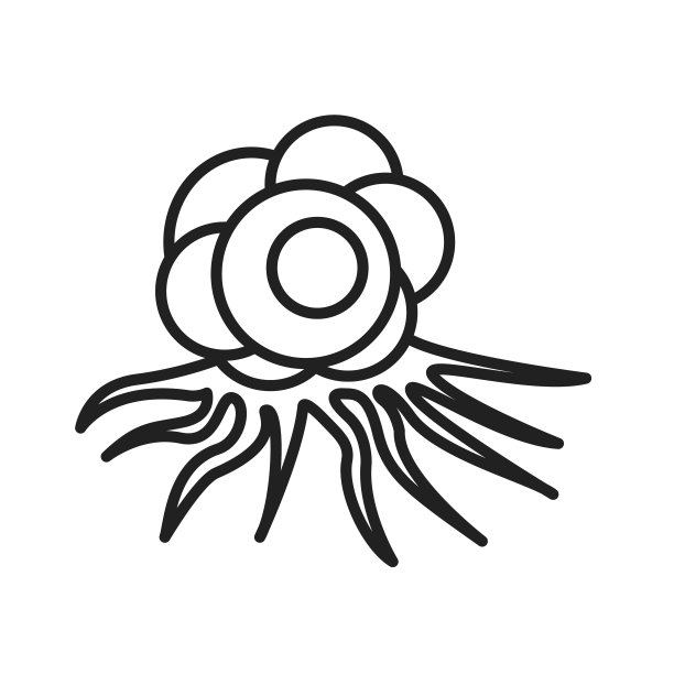 病毒癌细胞黑线图标。肿瘤的迹象。疾病,疾病的概念。的迹象。象形图用于网页，移动应用程序，促销。UI和UX设计元素。可编辑的中风。图片下载