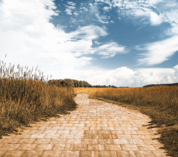 黄砖路，梦幻背景图片下载