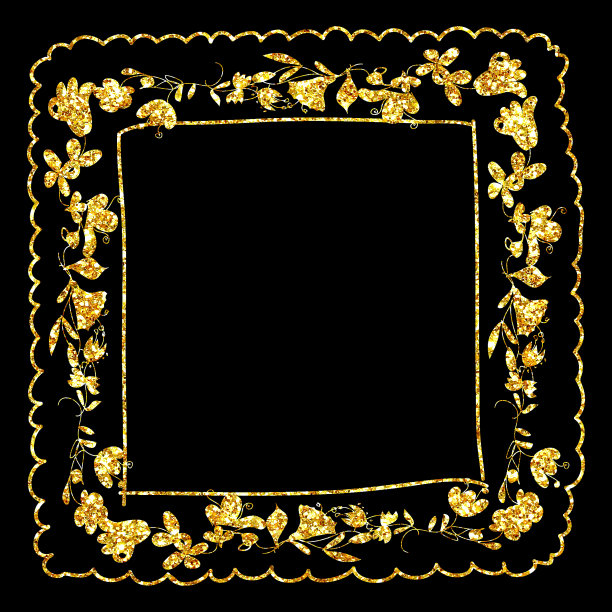 抽象新艺术风格闪闪发光的维多利亚复古框架孤立图片下载