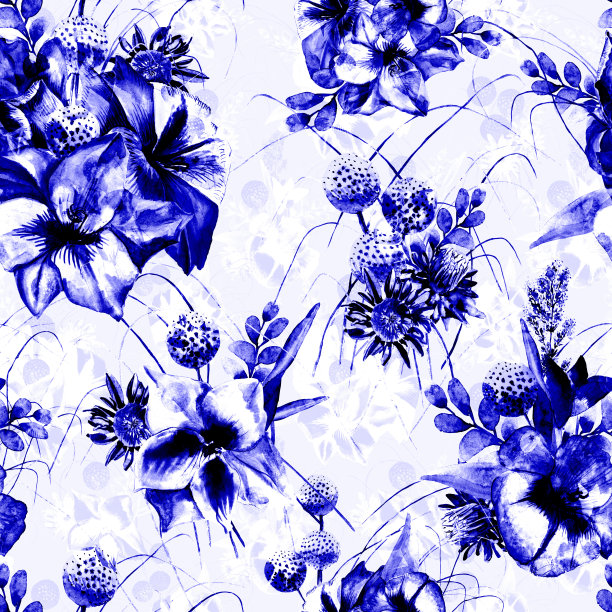 水彩花。艺术无缝模式。夏季设计的纺织品、面料、壁纸、背景等。图片下载