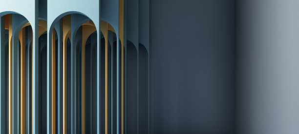 三维渲染插图在现代几何风格的拱门和时尚的最小室内梯度粉彩背景横幅或产品演示抽象组成图片下载