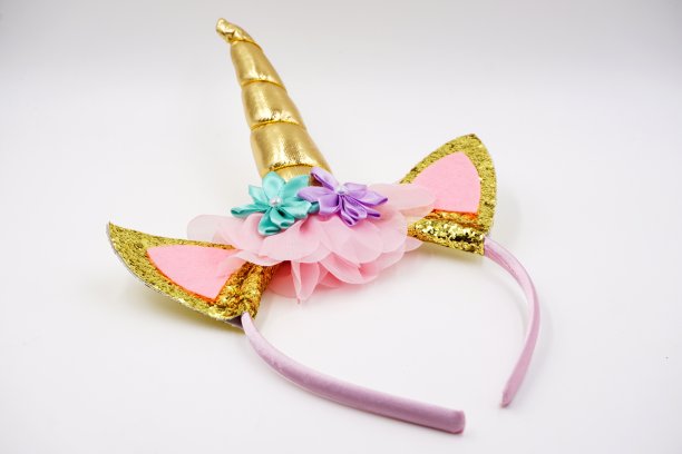服装道具-金色独角兽发带图片下载