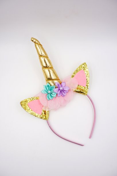 服装道具-金色独角兽发带图片下载