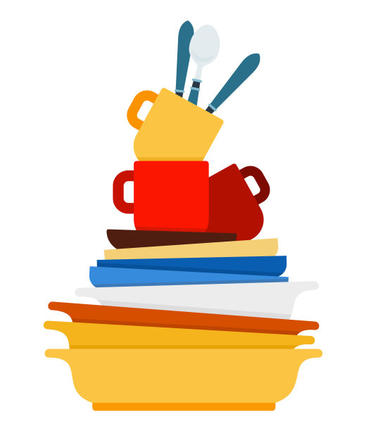 洗碗山矢量图标平面孤立图片下载