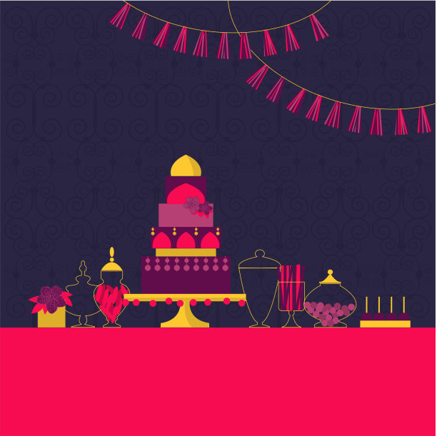 印度的婚礼。甜点表。图片下载