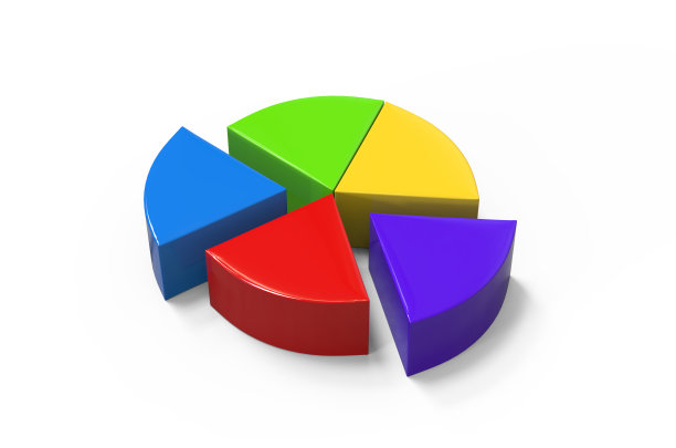 三维饼图的概念在孤立的白色背景，创造性的信息饼图可以用于工作流程布局，图表，年度报告，网页设计。三维演示图片下载