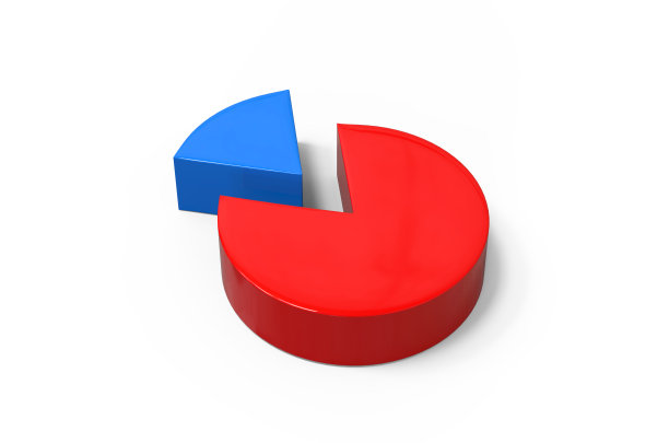 三维饼图的概念在孤立的白色背景，创造性的信息饼图可以用于工作流程布局，图表，年度报告，网页设计。三维演示图片下载