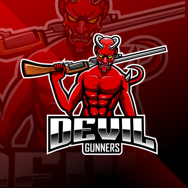 恶魔枪手电子竞技吉祥物标志图片下载