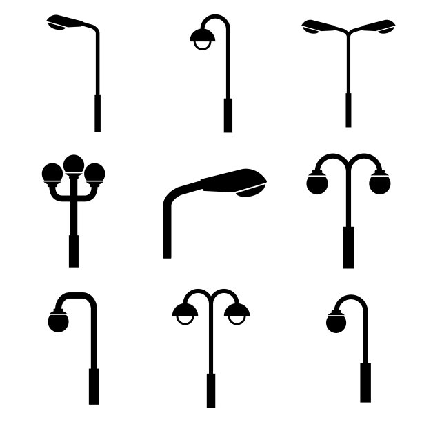 路灯，路灯图标，标志孤立在白色背景图片下载