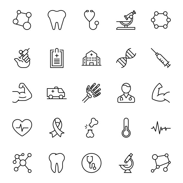 医学的图标集。图片下载