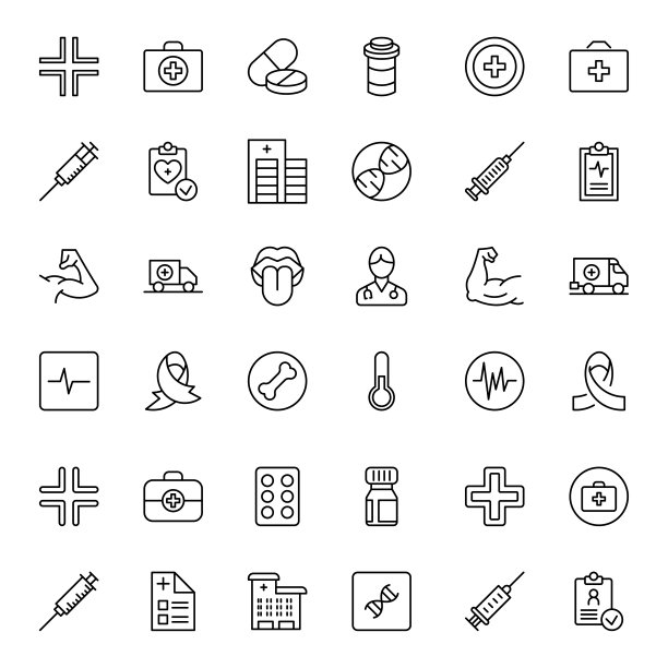 医学的图标集。图片下载