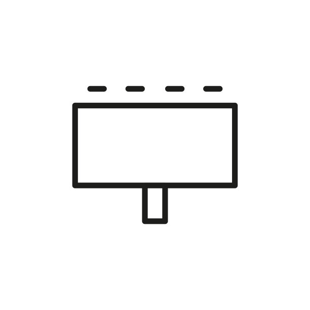 简单的广告牌线图标。图片下载