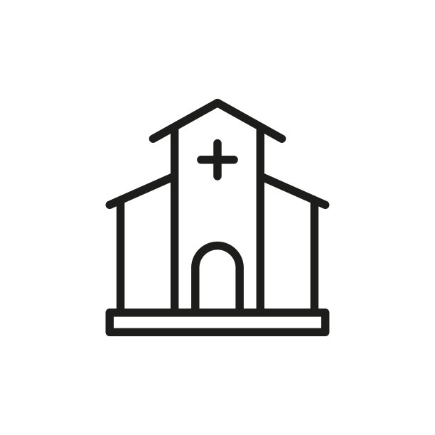 简单的医院线图标。图片下载