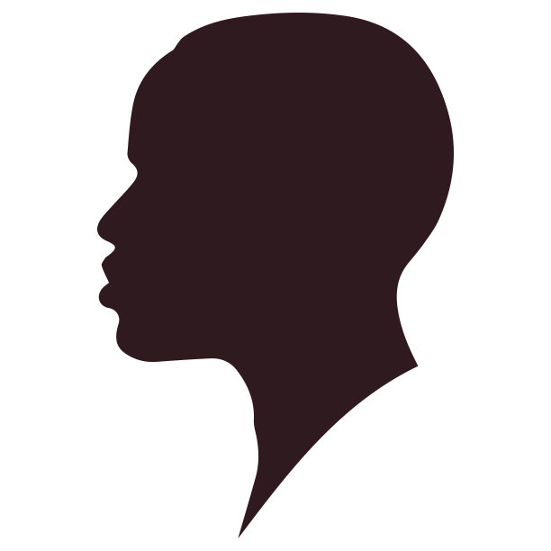 非洲人的脸轮廓。孤立在白色图片下载