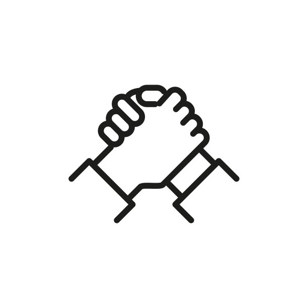 简单的握手线图标。图片下载