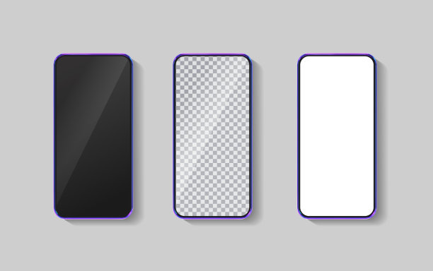3D逼真的彩色智能手机模型。信息图和UI设计的模板。电话框与空白显示隔离模板。矢量手机概念图片下载