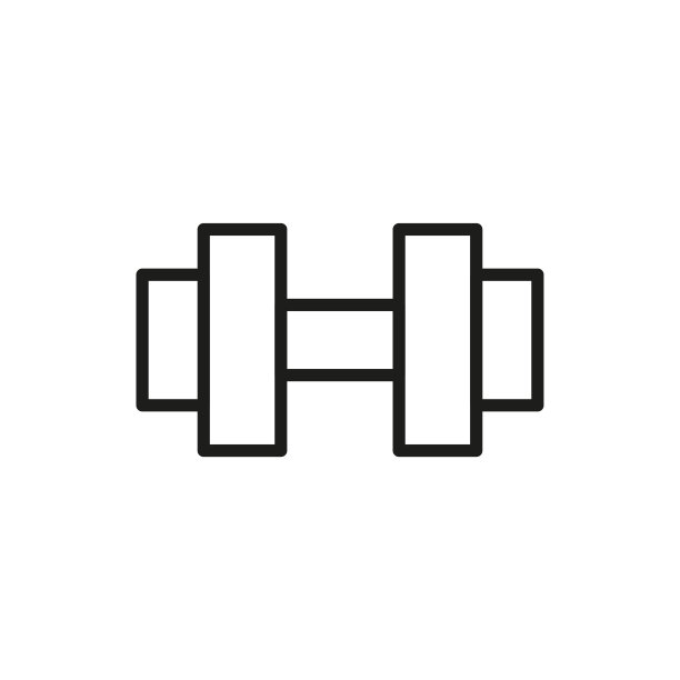 简单的哑铃线图标。图片下载