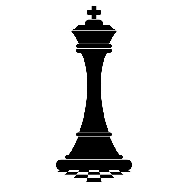 棋盘上的国际象棋国王黑色轮廓图标图片下载