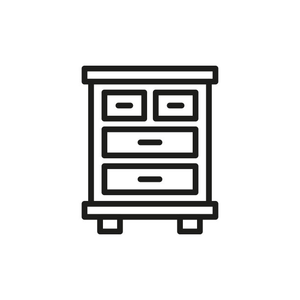 简单的橱柜线图标。图片下载