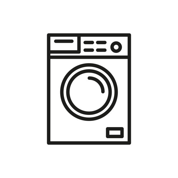 简单的洗衣机线条图标。图片下载