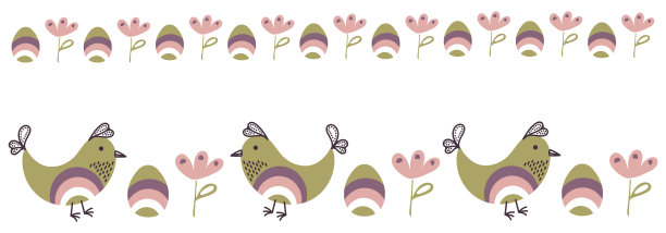 复活节背景有鸟、蛋、花。手绘矢量插图。涂鸦横幅的社交网络和其他图片下载