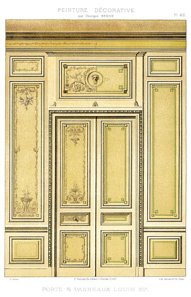 路易十六的门和镶板，由装饰绘画1895图片下载