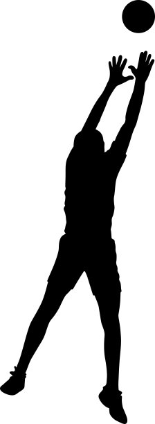 打排球的男人剪影图片下载