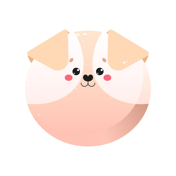 可爱的可爱的狗。动物孤立在一个白色的背景。矢量图图片下载